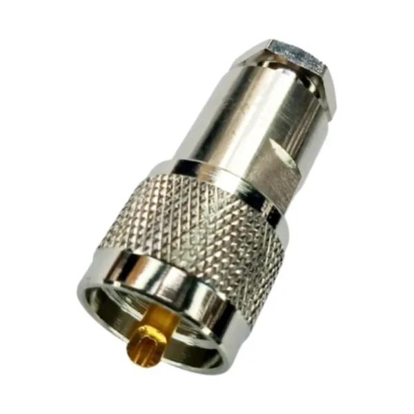 1-2-43 CONECTOR PL259 MACHO PARA CABLE RG59 CLAMP PL259M-CL-RG59