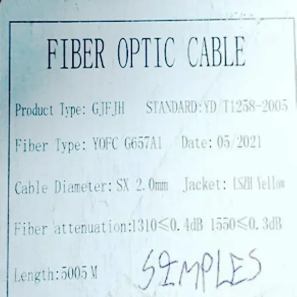 2-4-741C FIBRA OPTICA MONOMODO G657A1 2MM SIMPLEX VICOM Referencia: FO-SM-2MM-SX