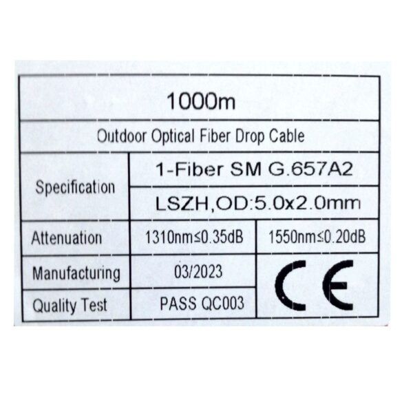 2-4-743B Nombre: CABLE FO G657A2 1 HILO DROP CON MENSAJEROReferencia: DROP-1H-MMarca: VICOMEmpaque: ROLLO 1 KILOMETRO (1000M)Precio por: Unidad