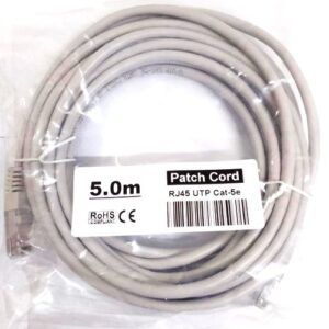 PATCH CORD UTP CAT 5E GRIS 5M CCA VICOM Referencia: PT-5E-5MT-G-CCA