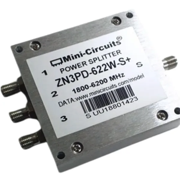 3-3-123 SPLITTER 3 SALIDAS 1800-6200MHZ CONECTOR SMA MINI-CIRCUITS Referencia: ZN3PD-622W-S +