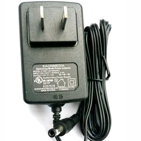 AC-DC ADAPTADOR 12V A 1.5A KAON MEDIA Referencia: F18W-120150SPAU AC-DC ADAPTADOR 12V A 1.5A KAON MEDIA Referencia: F18W-120150SPAU