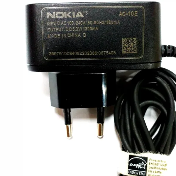 AC-DC ADAPTADOR 5.0V A 1.200MA NOKIA Referencia: AC-10E AC-DC ADAPTADOR 5.0V A 1.200MA NOKIA Referencia: AC-10E