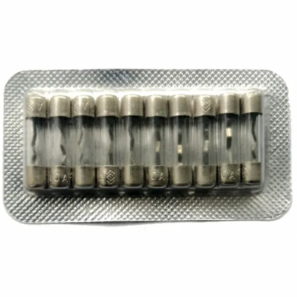 FUSIBLE DE VIDRIO ACCION LENTA 10A 5X20MM. Marca: CEHESS. Referencia: D1AL 10A.