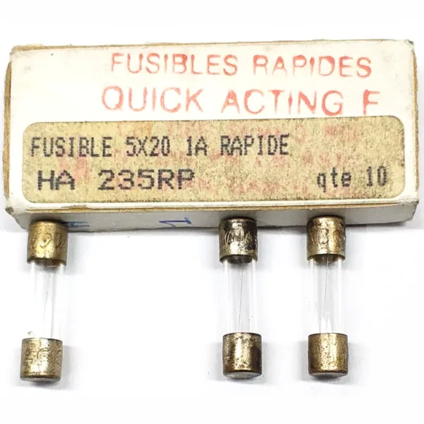 FUSIBLE DE VIDRIO ACCION RAPIDO 1A 5X20MM SCHURTER Referencia: HA235RP FUSIBLE DE VIDRIO ACCION RAPIDO 1A 5X20MM SCHURTER Referencia: HA235RP