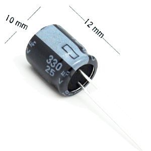 CAPACITOR ELECTROLITICO 330UF 25VDC ESY337M025AH1AA