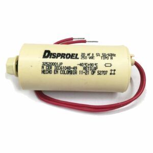 CAPACITOR SECO DE 20uF /250VAC TIPO A DISPROEL Referencia: 32520001JP