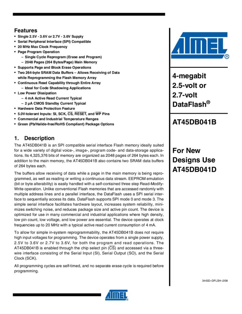 Biblioteca Nikola Tesla thumbnail of AT45DB041B-RC ATMEL