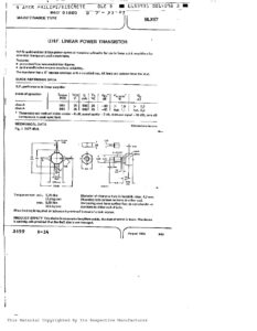 BLX97: Transistor RF UHF Linear Power BLX97