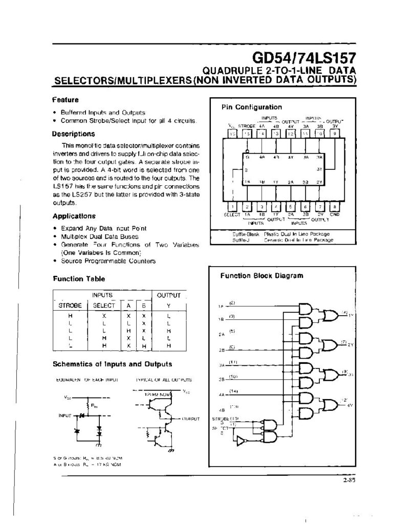 Biblioteca Nikola Tesla thumbnail of GD74LS157 GD54LS157