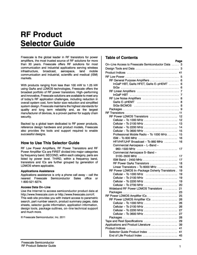 thumbnail of GUIA SELECCION PRODUCTOS RF Freescale Semiconductor