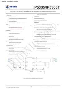 IP5305: IC controlador de carga rápida y gestión de energía para baterías de litio. IP5305 (traducción)