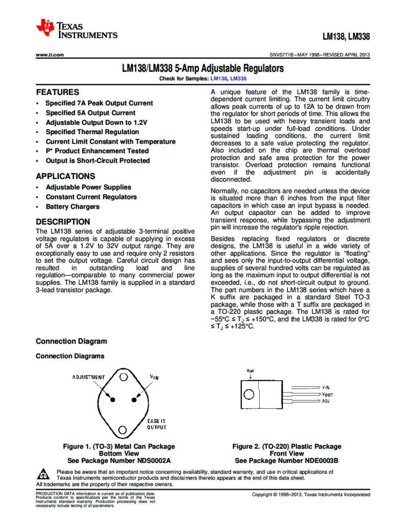 Biblioteca Nikola Tesla thumbnail of LM338 (LM338T) (TEXAS)