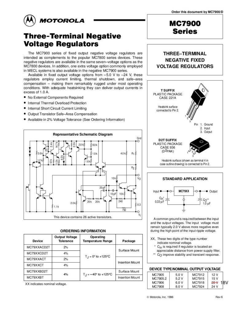 Biblioteca Nikola Tesla thumbnail of MC7905CT MC79000 SERIES Motorola