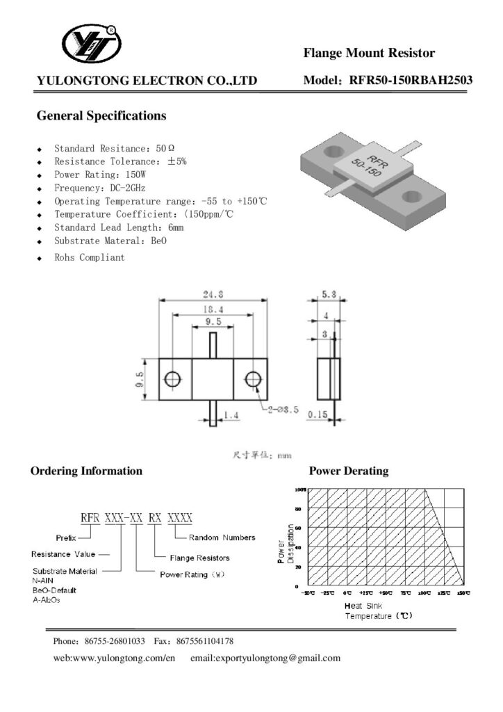 Biblioteca Nikola Tesla thumbnail of RFR50-150RBAH2503 Flange Mount Resistor