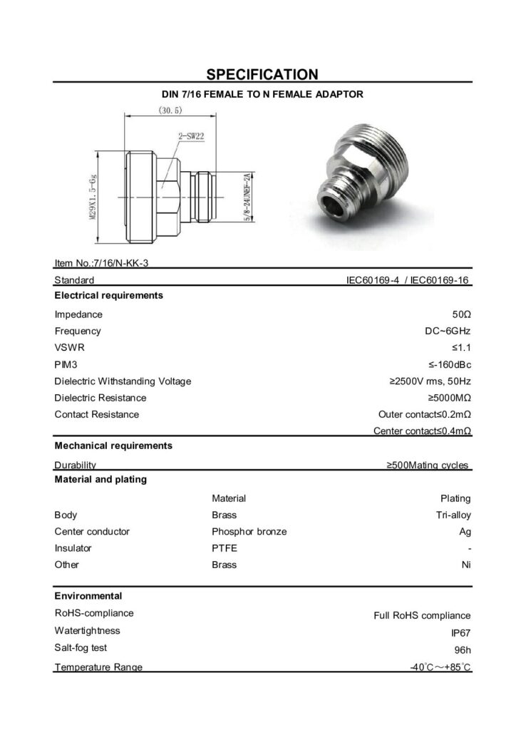 Biblioteca Nikola Tesla thumbnail of ADAPTADOR 7/16 Hembra female a N hembra female Adaptor