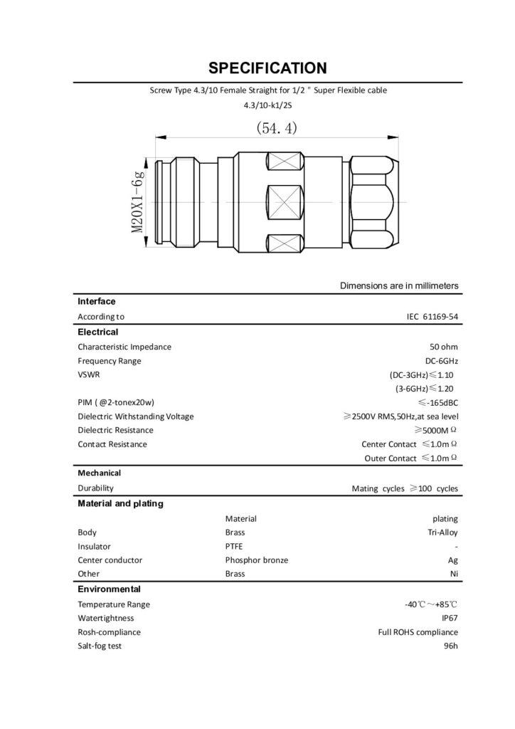 Biblioteca Nikola Tesla thumbnail of CONECTOR 4.3-10 Hembra female clamp for 1-2superfle