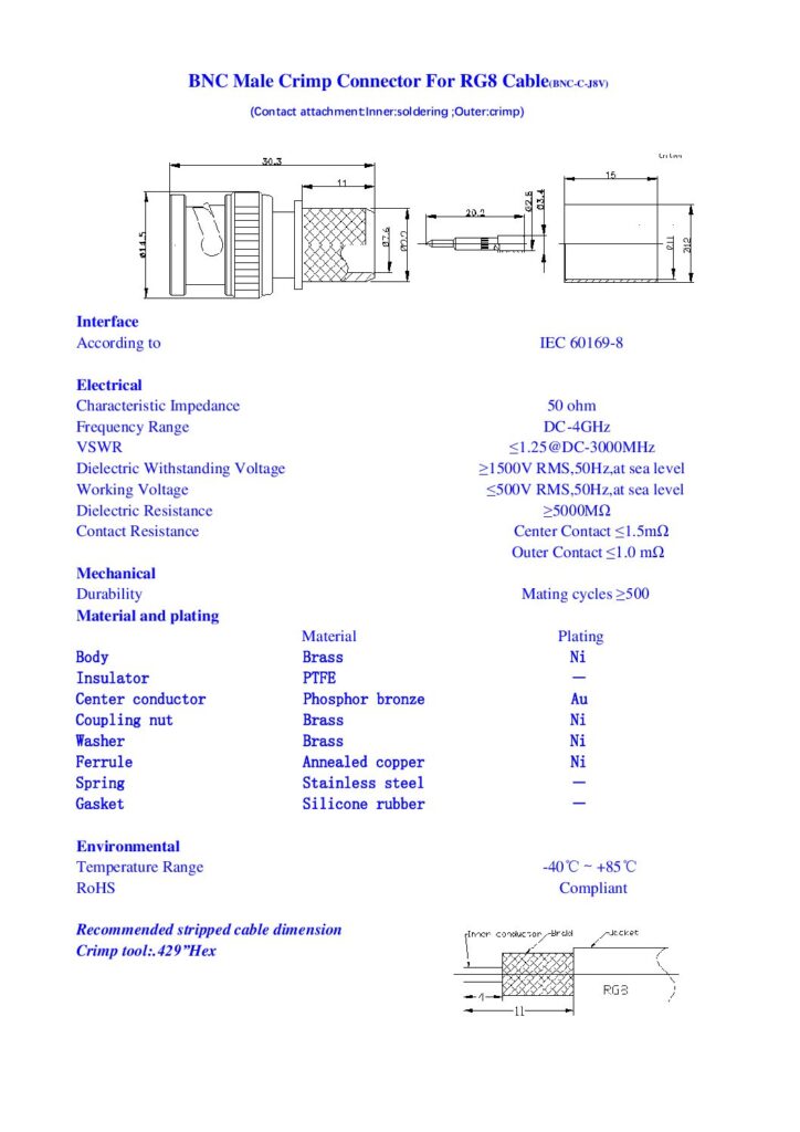 Biblioteca Nikola Tesla thumbnail of CONECTOR BNC Macho Male para RG-8 Crimp