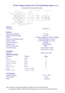 Conector EIA 7/8 Macho Cable 1/2 Rígido CONECTOR EIA (Flange) 7-8In For 1-2In Feeder(Flexible) Cable