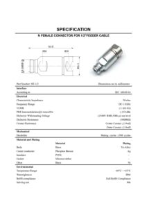 Conector Tipo N Hembra para cable 1/2 Rígido CONECTOR N Hembra Female para 1-2 (NF-1-2)