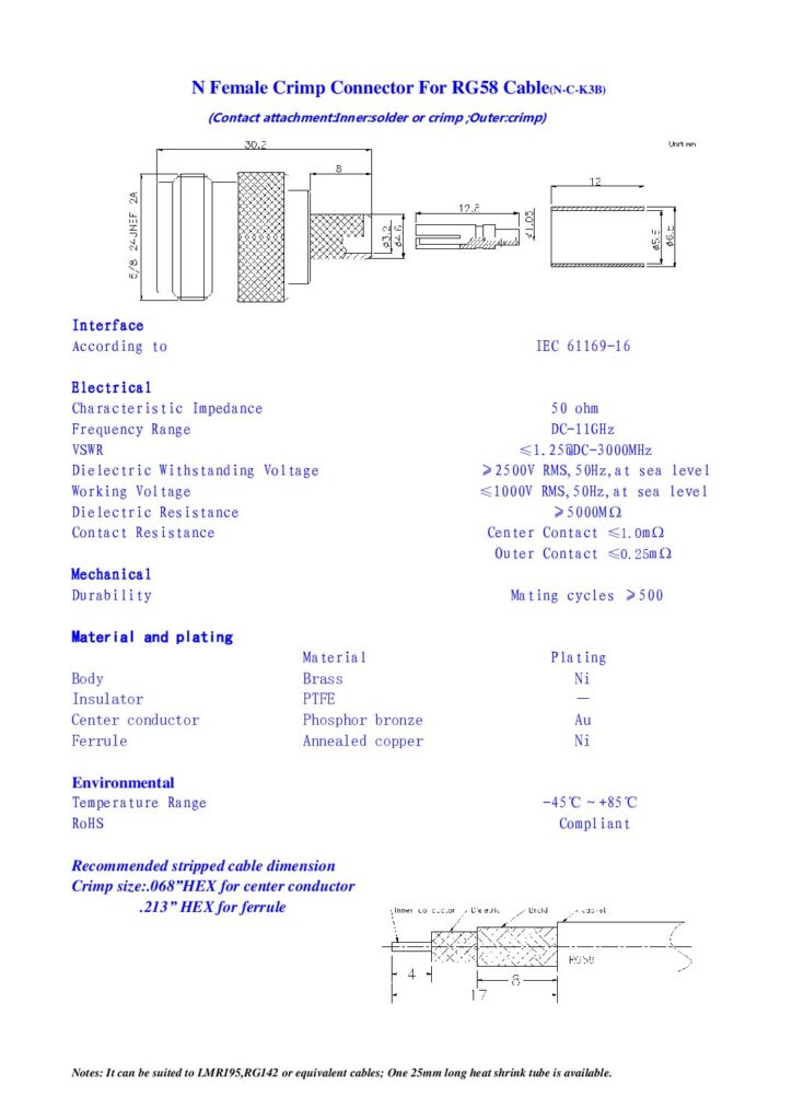 Biblioteca Nikola Tesla thumbnail of CONECTOR N Hembra Female para RG58 Crimp
