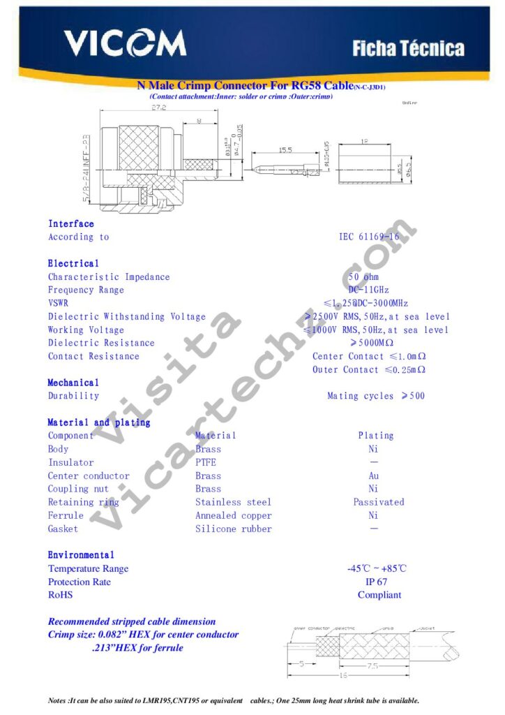 Biblioteca Nikola Tesla thumbnail of CONECTOR N Macho Male para RG58 Crimp (1-2-77)