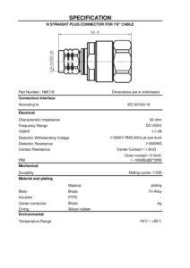 Conector Tipo N Macho para Cable 7/8 CONECTOR N Macho male para 7-8 (NM-78-1)