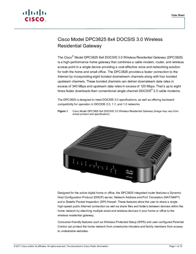 Biblioteca Nikola Tesla thumbnail of Cisco DPC3825 modem