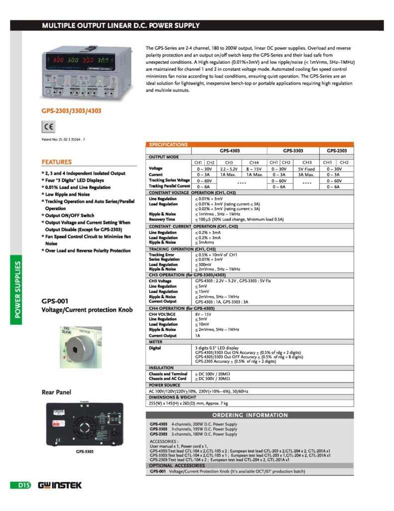 Biblioteca Nikola Tesla thumbnail of Power Supply Instek GPS-2303 GPS-3303 GPS-4303
