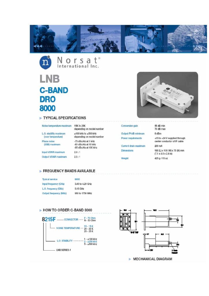 Biblioteca Nikola Tesla thumbnail of norsat 8515 C-band DRO 8000 satélite LNB Comercial
