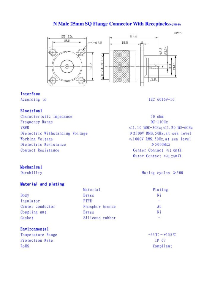 Biblioteca Nikola Tesla thumbnail of Conector N Macho male para chasis 25mm (1-2-138)