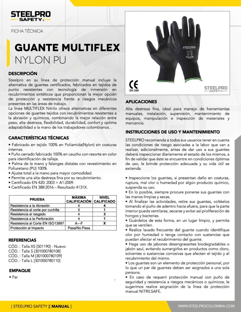 Biblioteca Nikola Tesla thumbnail of Guantes MULTIFLEX Nylon Pu 301000780109