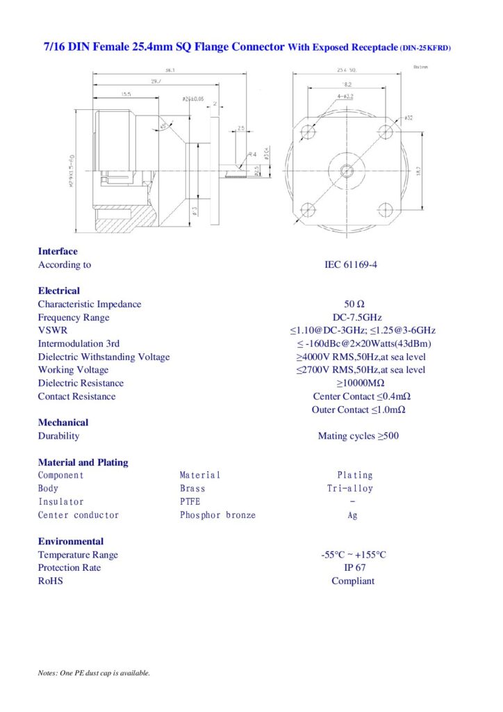 Biblioteca Nikola Tesla thumbnail of CONECTOR DIN 7-16 HEMBRA Female PARA CHASIS 25.4mm SQ Flange (1-2-145)