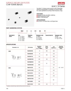 BLM21A601SPT: Bobina SMD Núcleos de Ferrita 600 Ohm 25% NUCLEO DE FERRITA MURATA SERIE BLM